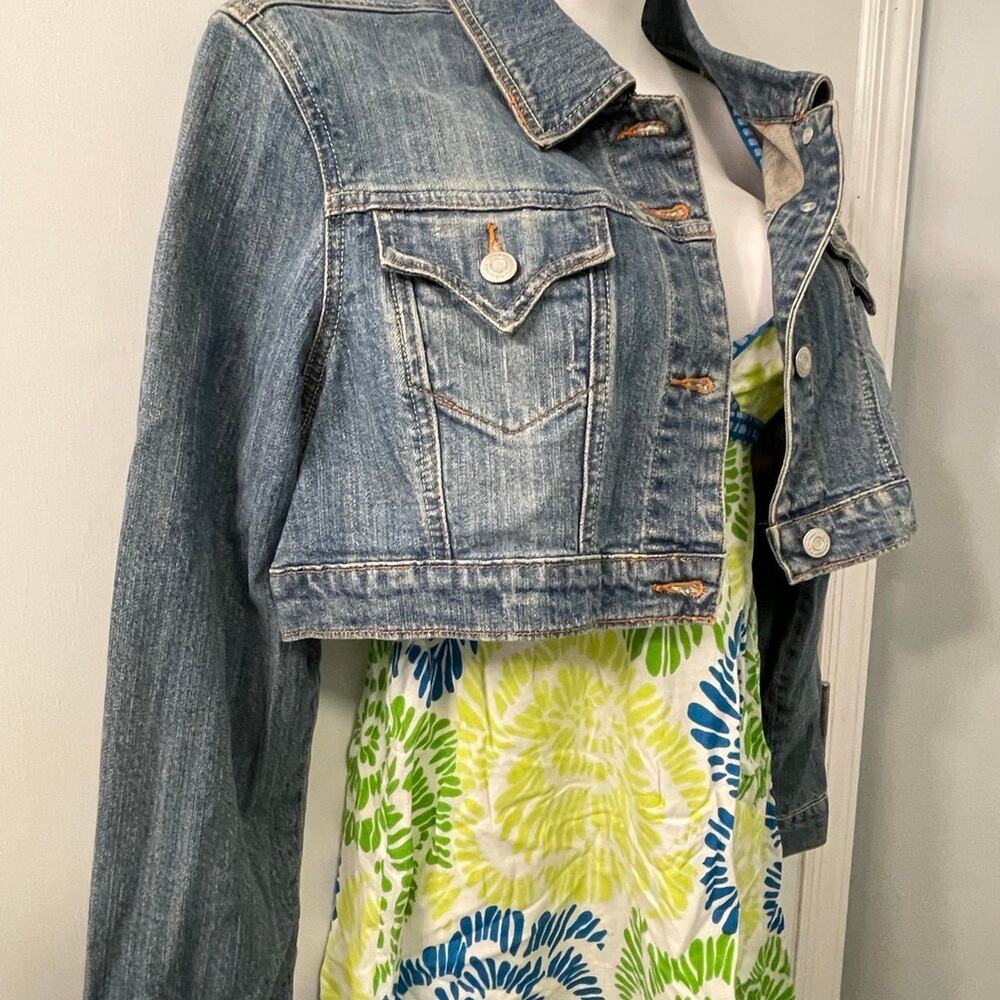 Cropped Jean Jacket, No Boundaries, Junior Large